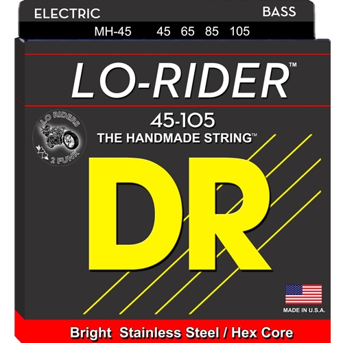 DR Strings Lo-Rider Bass Guitar Strings, 45-105