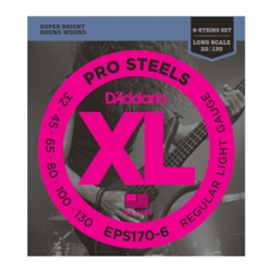 D'Addario ProSteel XL 6-string Bass Strings Light 30-130