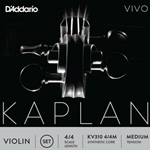 Set of D'Addario Kaplan Vivo Violin Strings 4/4 Medium Tension