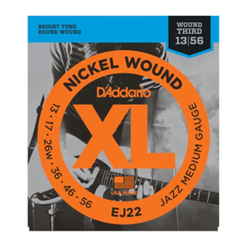 D'Addario EJ22 Nickel Wound Electric Guitar Strings, Jazz Medium, 13-56