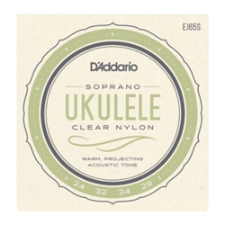 D'Addario EJ65S Pro-Arté Custom Extruded Nylon Ukulele Strings, Soprano
